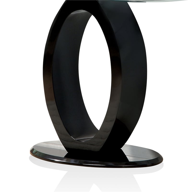 Furniture of America Mason Contemporary Wood Console Table in Glossy Black