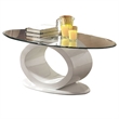 Furniture of America Mason Contemporary Wood Oval Coffee Table in White