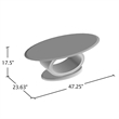 Furniture of America Mason Contemporary Wood Oval Coffee Table in White