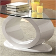 Furniture of America Mason Contemporary Wood Oval Coffee Table in White