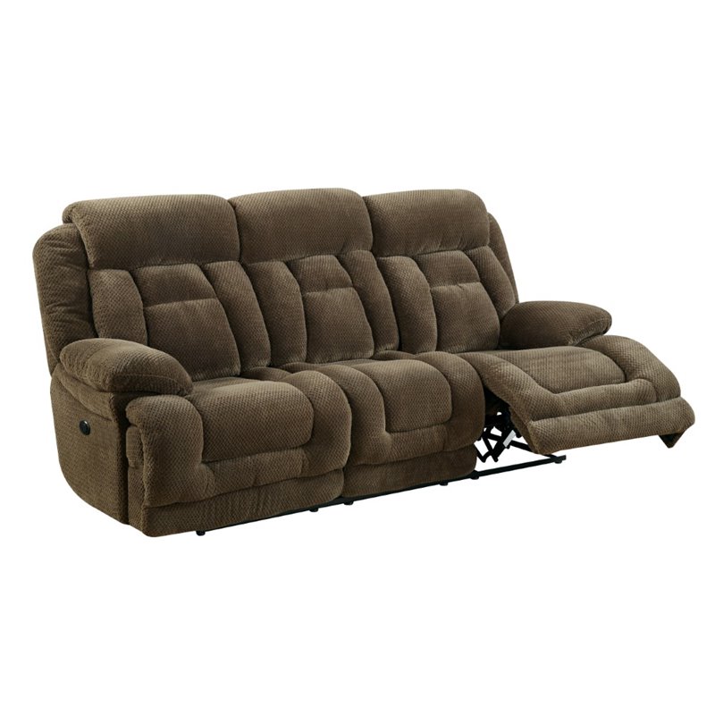 Furniture Of America Locke Tufted Power Reclining Sofa In Brown Furniture Of America Locke Tufted Power Reclining Sofa In Brown Idf 6010 Sf Pm