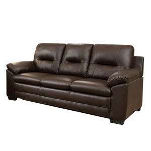 furniture of america pallan contemporary faux leather tufted sofa