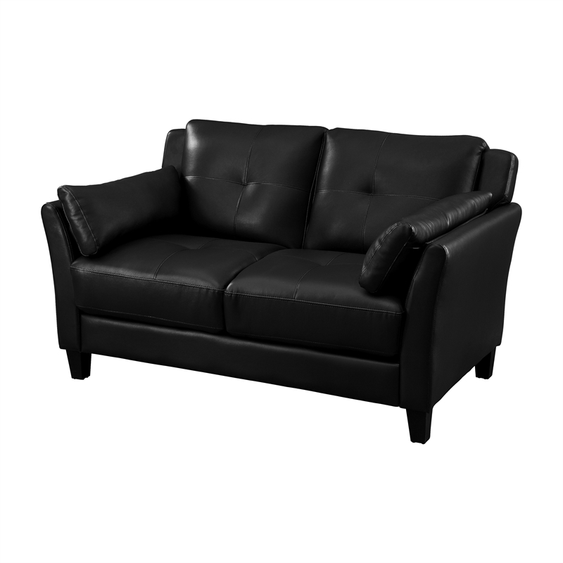 Featured image of post Black Leather Tufted Loveseat / Choose a recliner loveseat that lets you lean back and relish in.