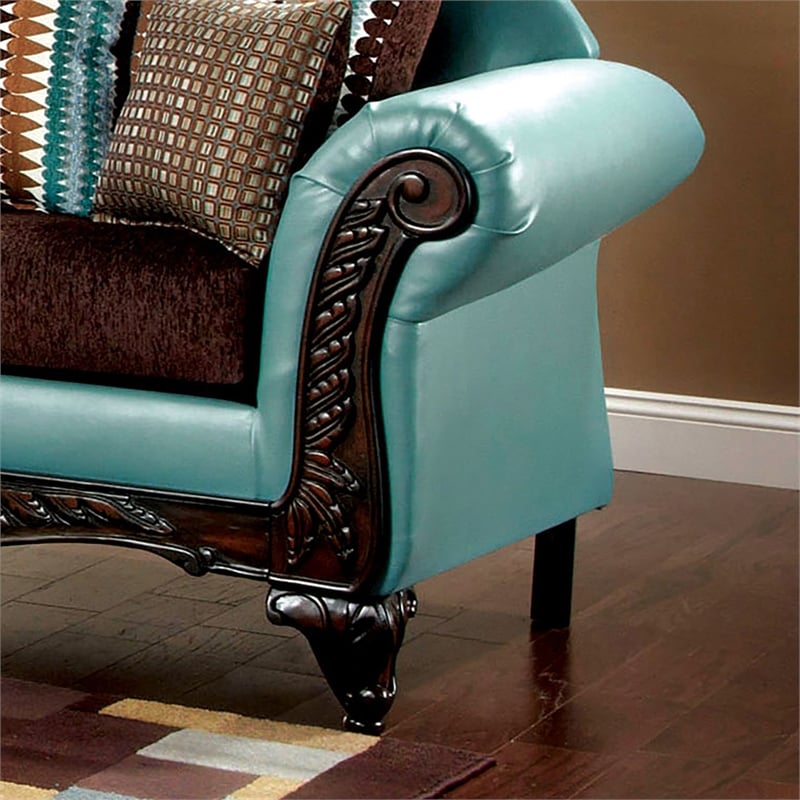 turquoise and brown chairs