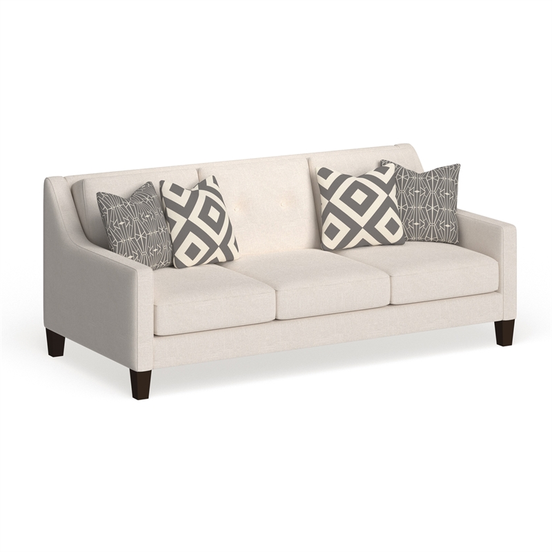Furniture of America Gauthier Contemporary Fabric Tufted Sofa in Ivory