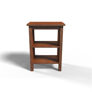 furniture of america fello solid wood end table with storage in antique oak