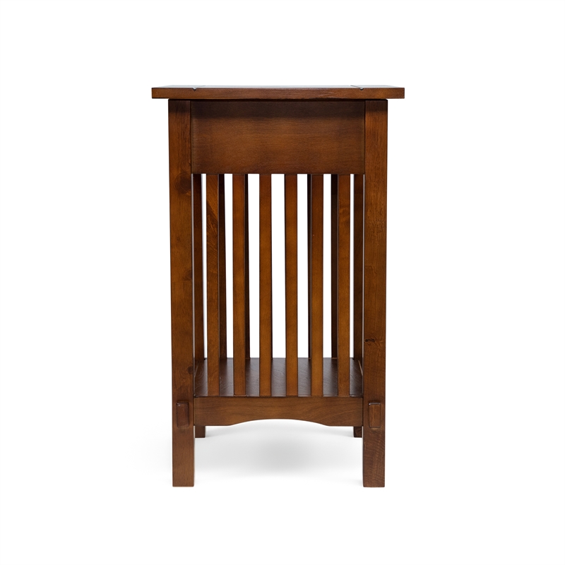 Furniture of America Davis Cottage Wood 1-Drawer End Table in Antique Oak