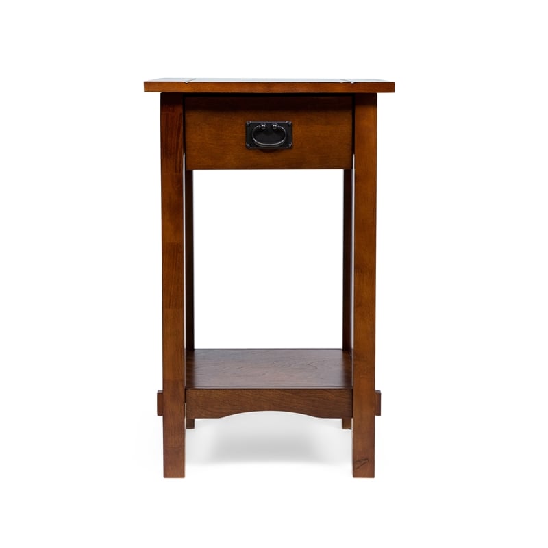 Furniture of America Davis Cottage Wood 1-Drawer End Table in Antique Oak