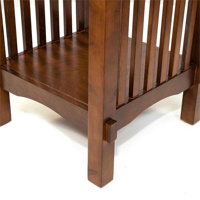 Furniture of America Davis Cottage Wood 1-Drawer End Table in Antique Oak