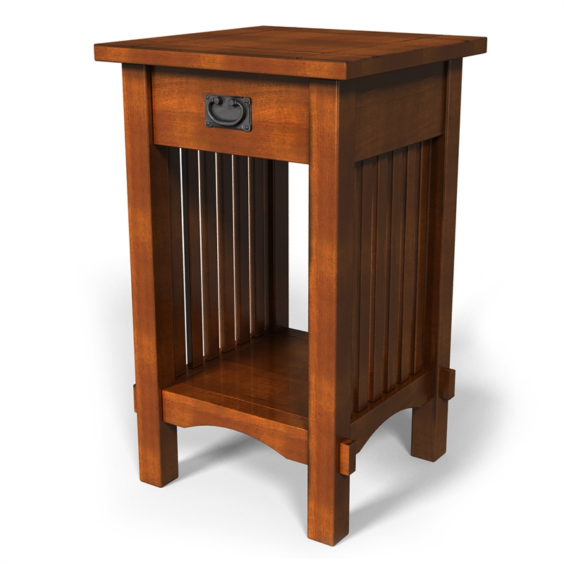 Furniture of America Davis Cottage Wood 1-Drawer End Table in Antique Oak