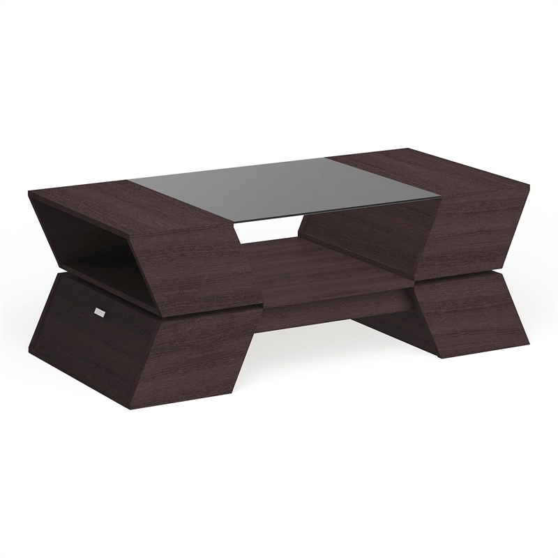 Furniture of America Addison Contemporary Wood Storage Coffee Table in Espresso