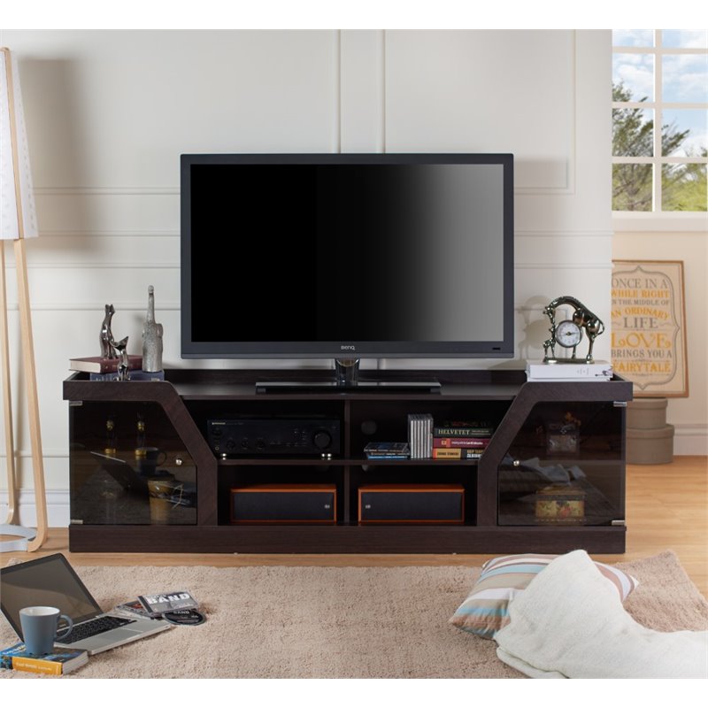 Furniture of America Rania Contemporary Wood MultiStorage TV Stand in