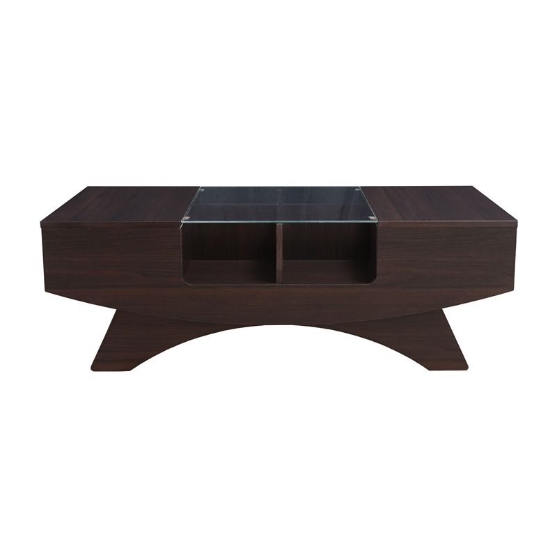 Furniture of America Mitch Wood Storage Coffee Table in Espresso