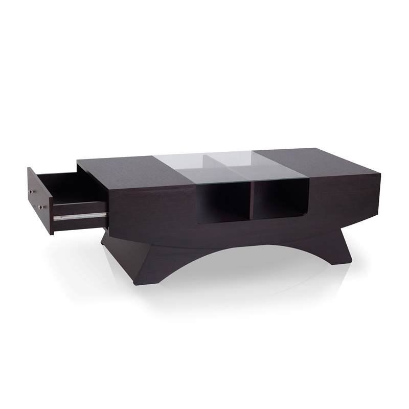 Furniture of America Mitch Wood Storage Coffee Table in Espresso