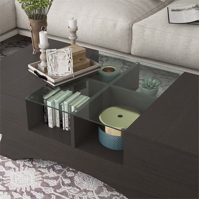 Furniture of America Mitch Wood Storage Coffee Table in Espresso