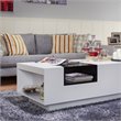 Furniture of America Sydney Modern Wood Storage Coffee Table in White and Black