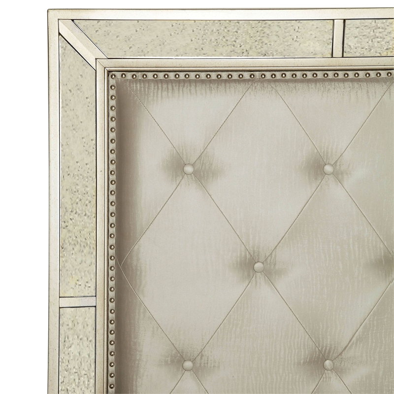 Furniture of America Celina Wood Queen Tufted Panel Bed in Gold Champagne