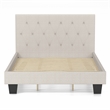 Furniture of America Warscher Fabric King Tufted Platform Bed in Ivory