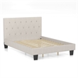 Furniture of America Warscher Fabric King Tufted Platform Bed in Ivory