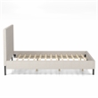 Furniture of America Warscher Fabric King Tufted Platform Bed in Ivory