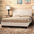 Furniture of America Warscher Fabric King Tufted Platform Bed in Ivory