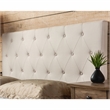 Furniture of America Warscher Fabric King Tufted Platform Bed in Ivory