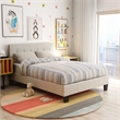 Furniture of America Warscher Fabric Twin Tufted Platform Bed in Ivory