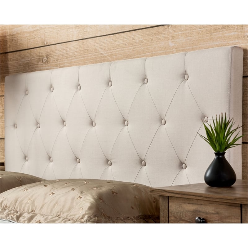 Furniture of America Warscher Fabric Twin Tufted Platform Bed in Ivory