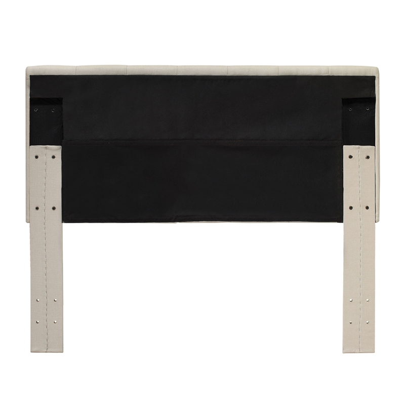 Furniture of America Warscher Fabric Twin Tufted Platform Bed in Ivory