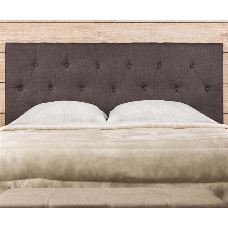 Furniture of America Warscher Fabric California King Tufted Platform Bed in Gray