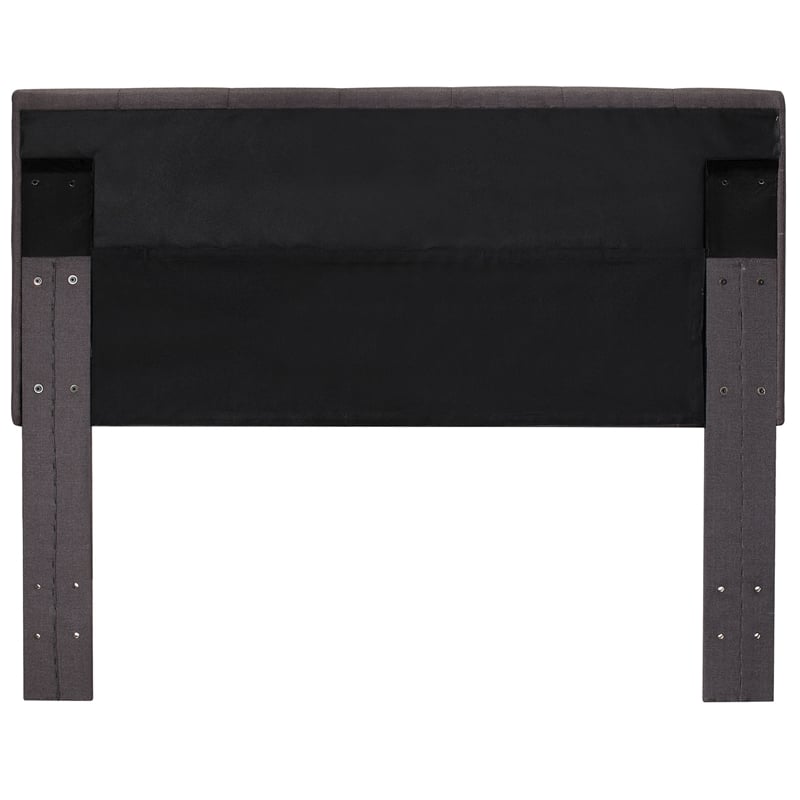 Furniture of America Warscher Fabric King Tufted Platform Bed in Gray