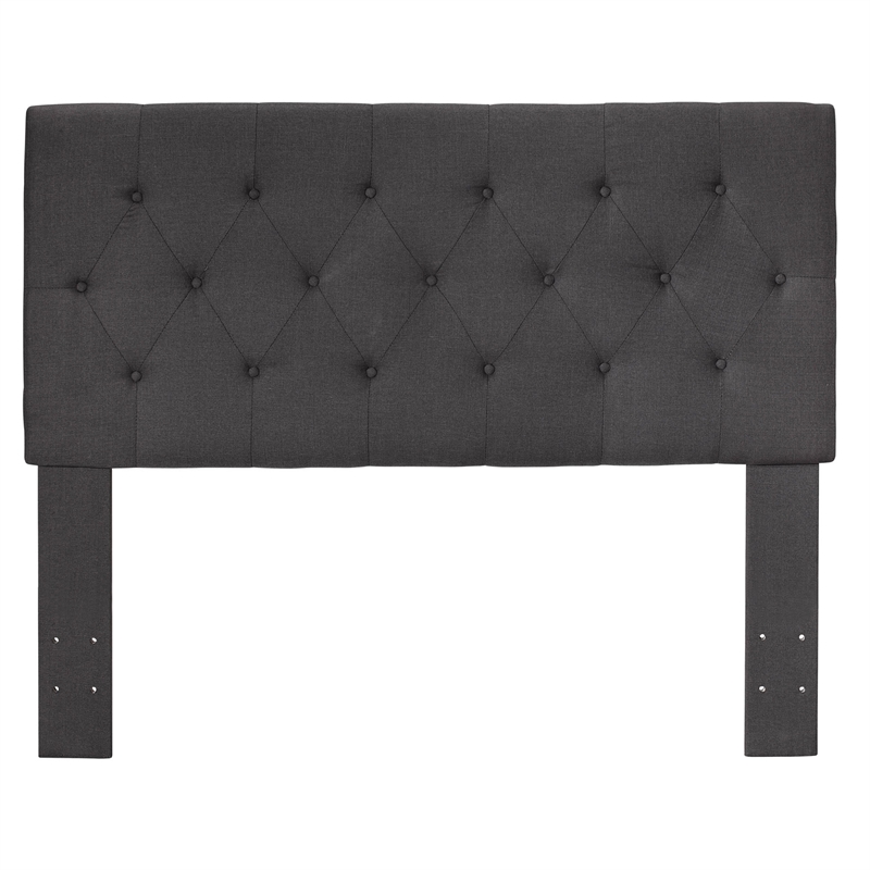 Furniture of America Warscher Fabric King Tufted Platform Bed in Gray