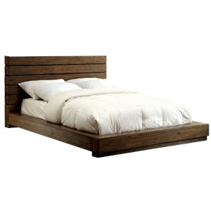 furniture of america benjy wood king platform bed in natural tone