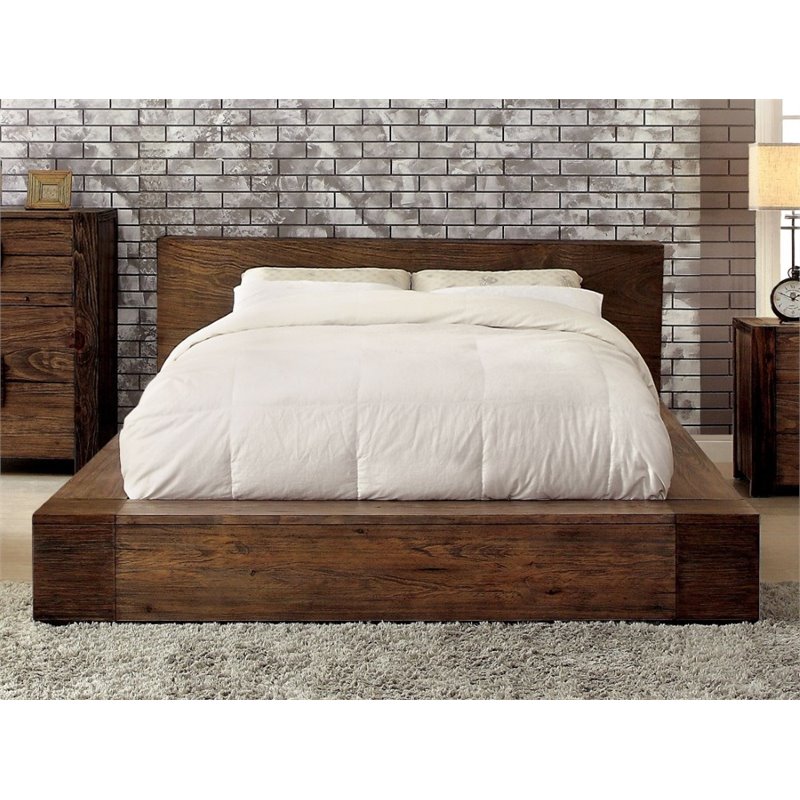 Furniture Of America Elbert Queen Platform Bed In Rustic Natural Furniture Of America Elbert Queen Platform Bed In Rustic Natural Idf 7628q
