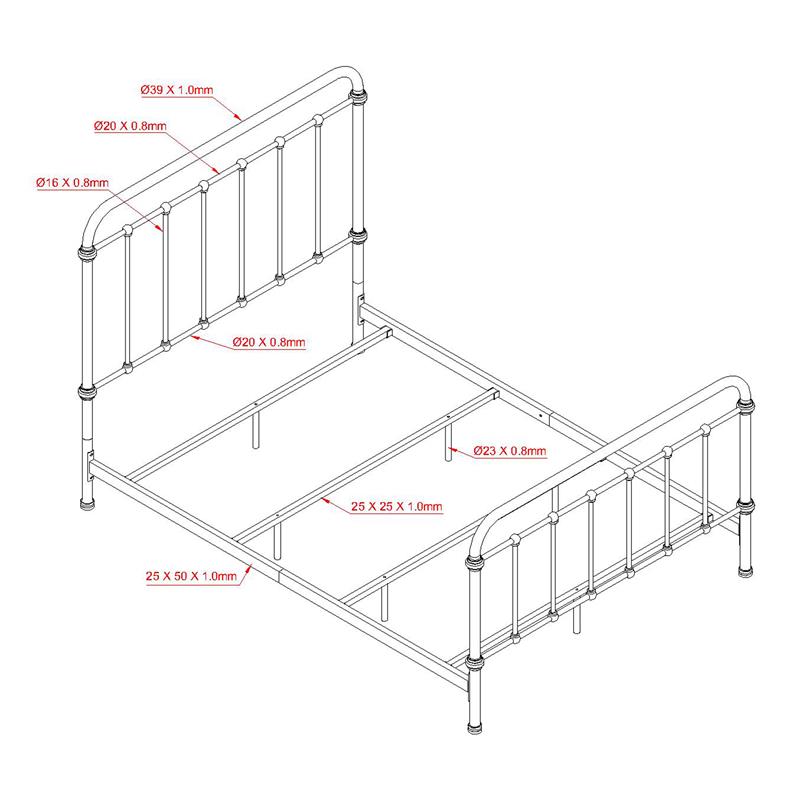 Furniture of America Celinda Metal California King Spindle Bed in Dark Bronze