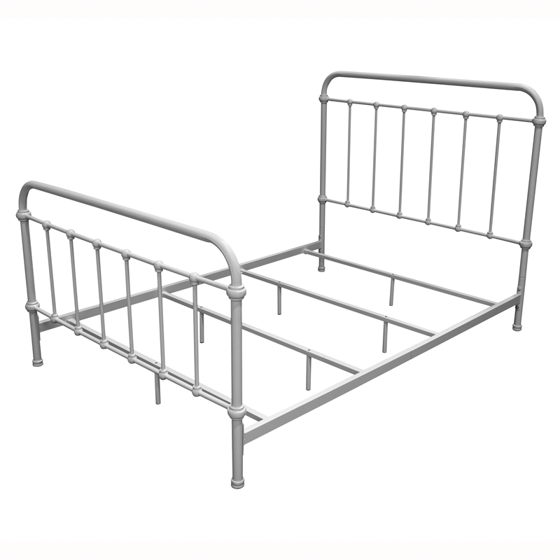 Furniture of America Celinda Metal California King Spindle Bed in Vintage White