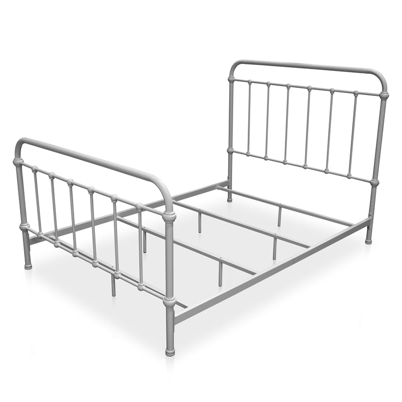 Furniture of America Celinda Metal King Spindle Bed in Vintage White