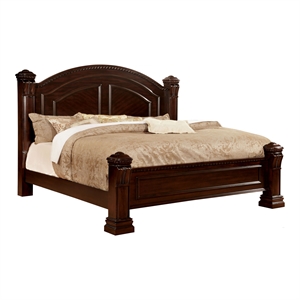 furniture of america oulette transitional wood cal king panel bed in dark cherry