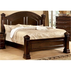 Furniture of America Oulette Transitional Wood King Panel Bed in Dark Cherry