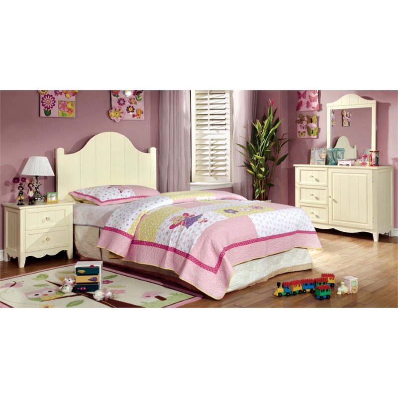 FOA Adalyn 4pc Cream Wood Kids Bedroom Set - Twin ...