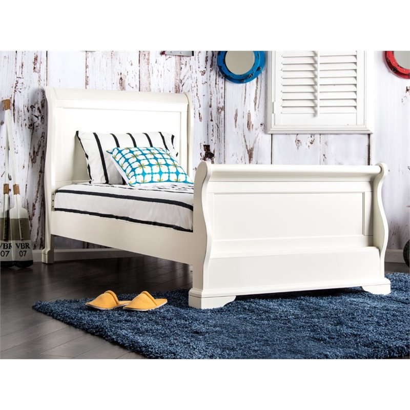 Furniture of America Oykel Transitional Solid Wood Twin Sleigh Bed in