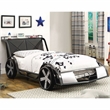 Furniture of America Sainz Metal Twin Racecar Bed in Gun Metal and Silver