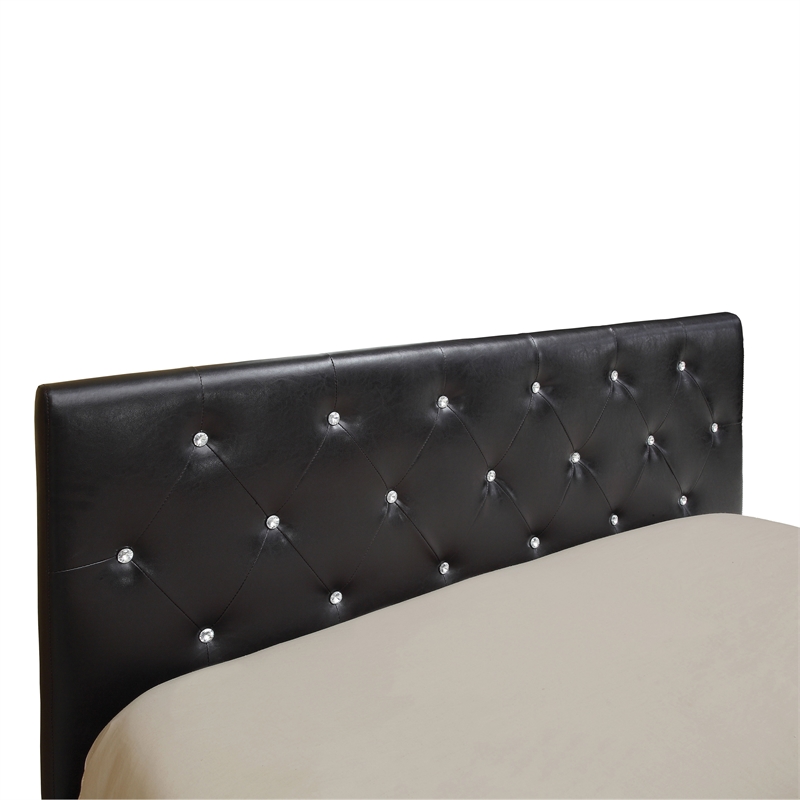 Furniture of America Kylen Faux Leather California King Platform Bed in Black