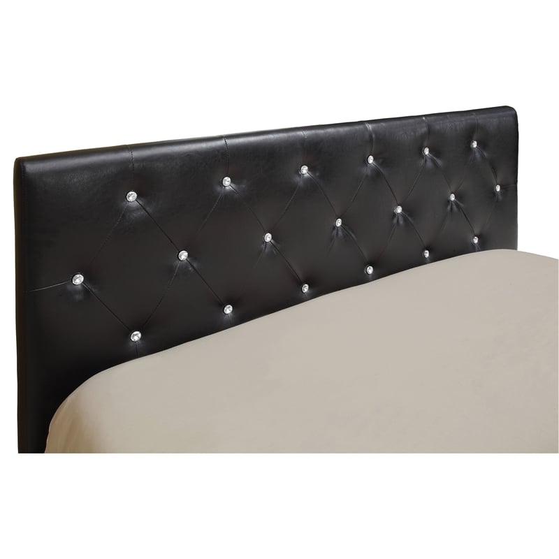 Furniture of America Kylen Faux Leather King Platform Bed in Black