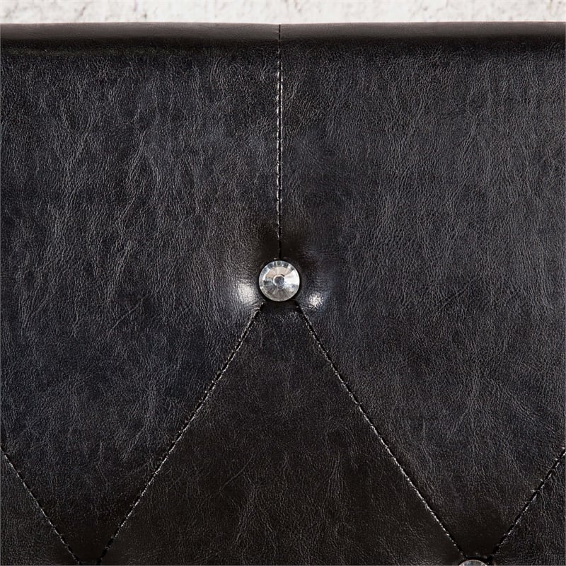 Furniture of America Kylen Faux Leather King Platform Bed in Black