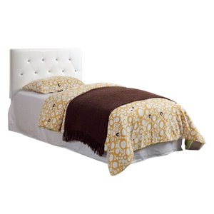 furniture of america kylen faux leather twin platform bed in white