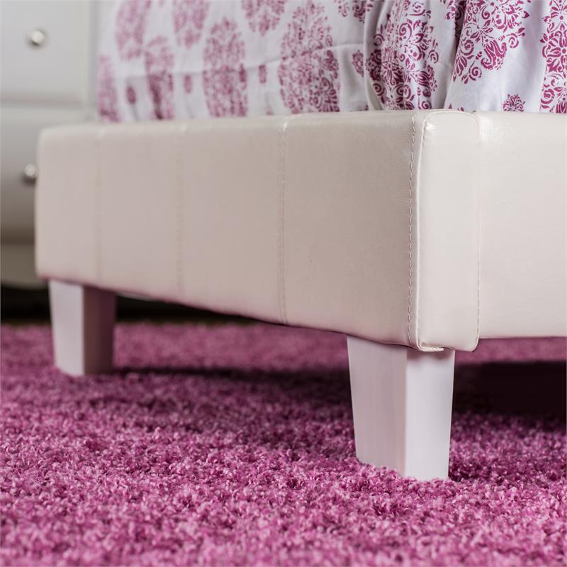 Furniture of America Kylen Faux Leather Twin Platform Bed in White