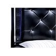 Furniture of America Rachel Faux Leather Queen LED Panel Bed in Black