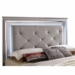 Furniture of America Rachel Faux Leather California King LED Panel Bed in Silver