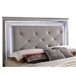 Furniture of America Rachel Faux Leather King LED Panel Bed in Silver